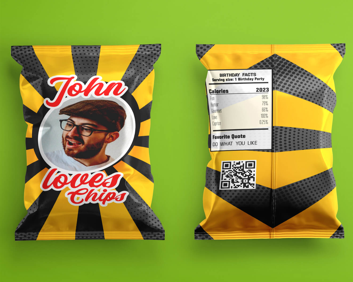 chip bag with photo template