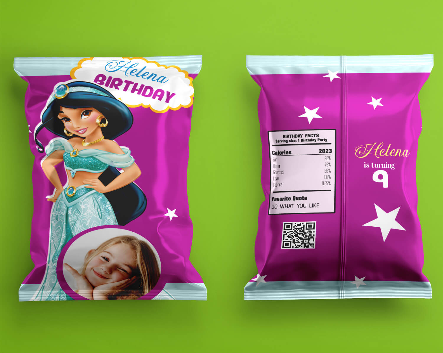 Jasmine chip bag template