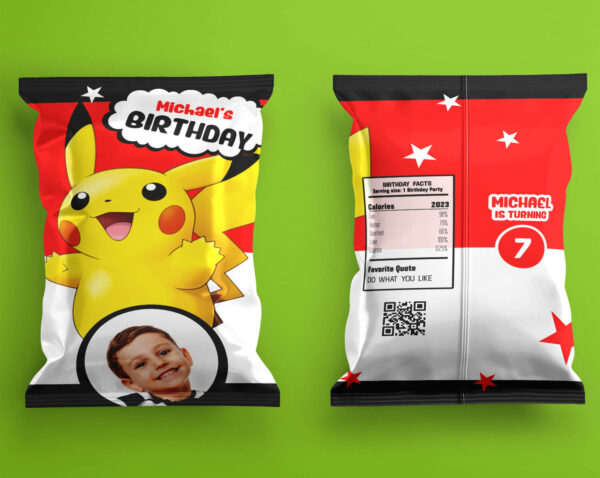 Pokemon chip bag template
