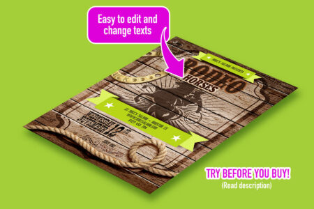 rodeo flyer template horse3