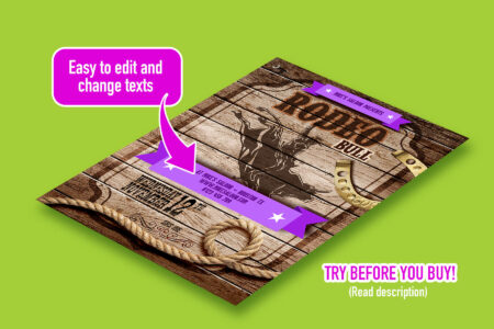 Rodeo bull flyer template3